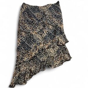 Asymmetrical Leopard Print Skirt